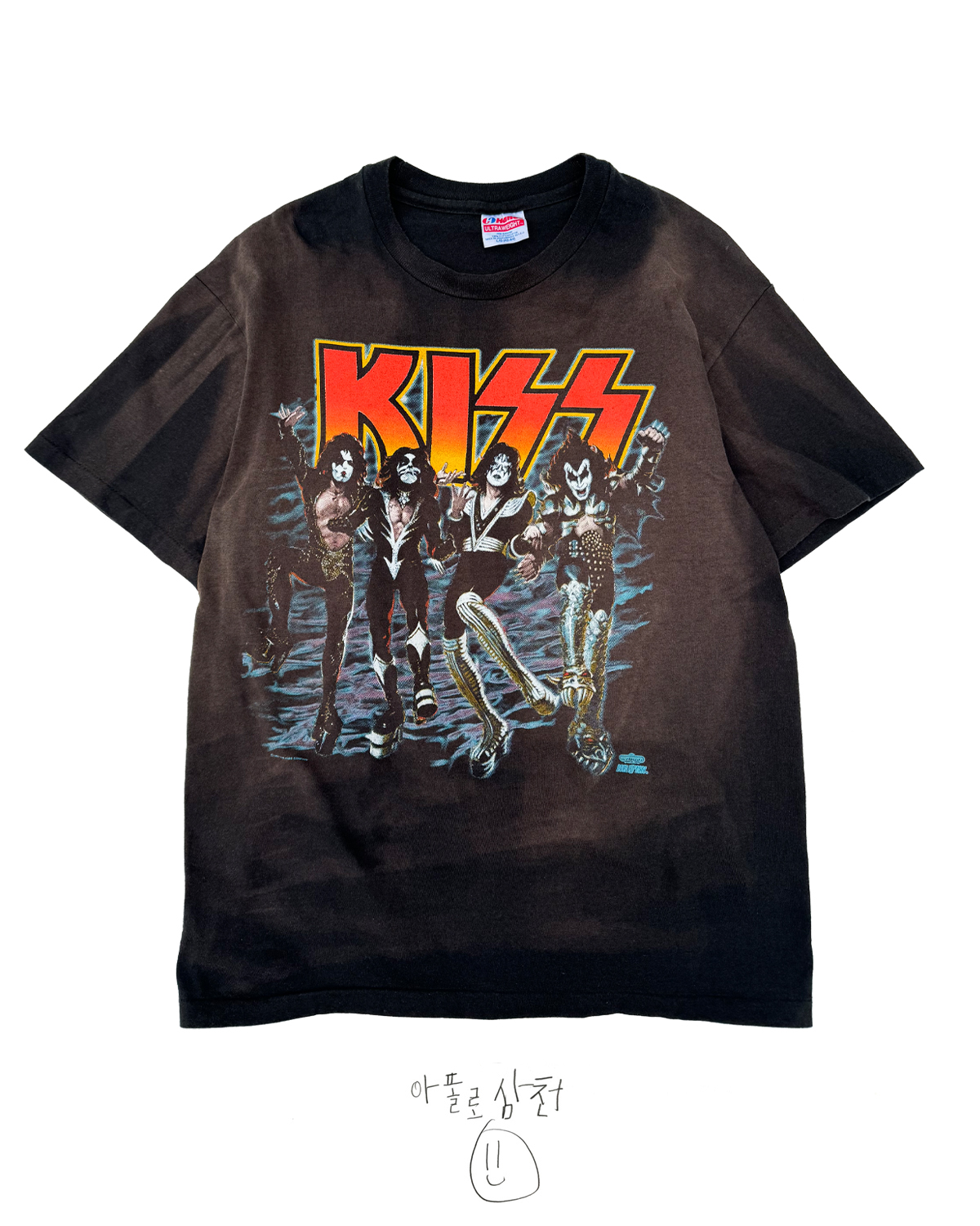 Vintage Authentic 100% Rock Band T-Shirts KISS Hanes Made in USA 1991년 제작